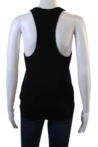 ALC Womens Crew Neck Stretch Ribbed Knit Tank Top Black Size Small