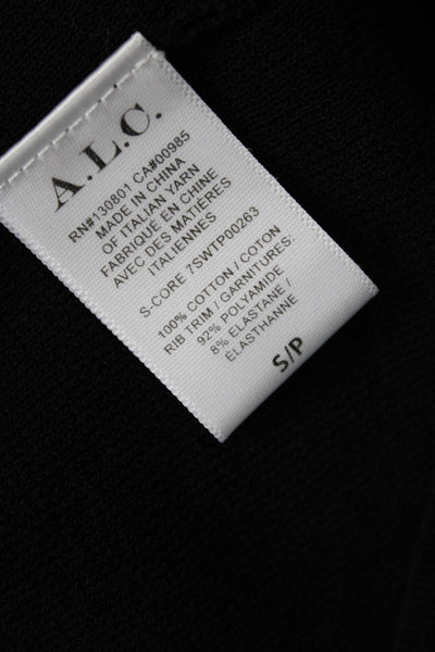 ALC Womens Crew Neck Stretch Ribbed Knit Tank Top Black Size Small