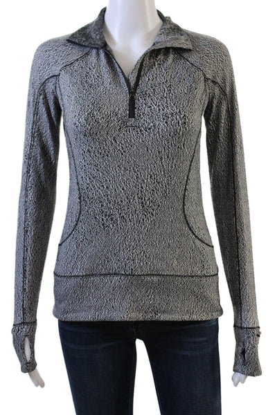Lululemon Womens Long Sleeve Quarter Zip Mock Neck Light Jacket Gray Size 4
