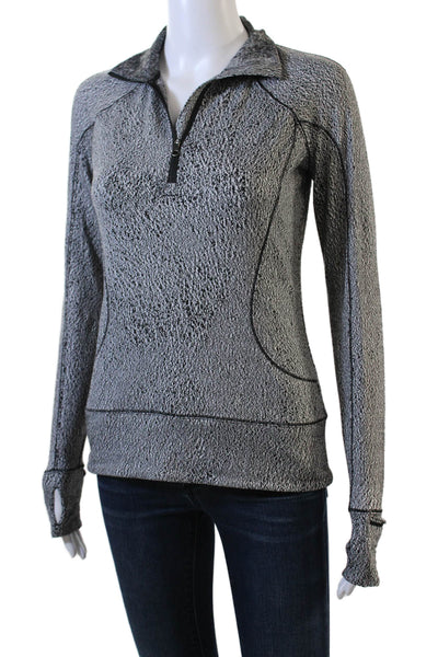 Lululemon Womens Long Sleeve Quarter Zip Mock Neck Light Jacket Gray Size 4
