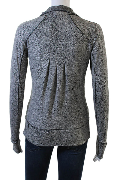 Lululemon Womens Long Sleeve Quarter Zip Mock Neck Light Jacket Gray Size 4