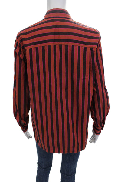 Lafayette 148 New York Womens Button-Down Shirt Orange Size S