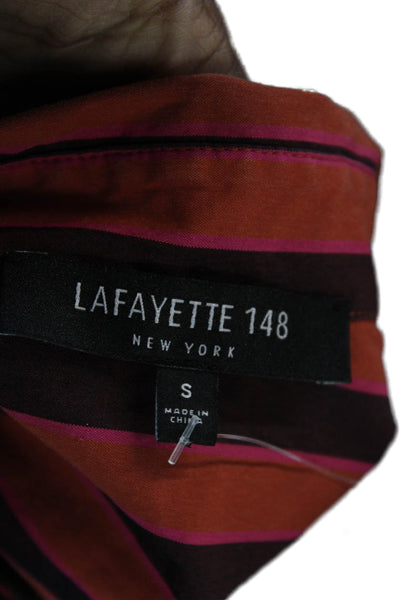 Lafayette 148 New York Womens Button-Down Shirt Orange Size S