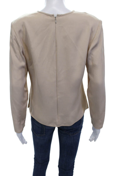 Geoffrey Beene Womens Blouse Beige Size 10