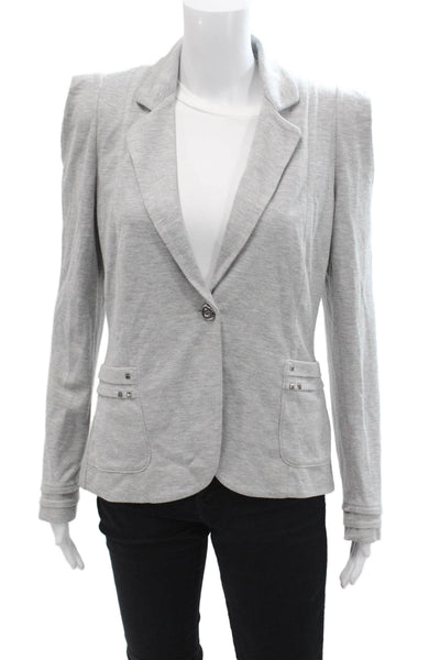 Escada Sport Womens One Button Long Sleeve Knit Unlined Blazer Gray Size 40