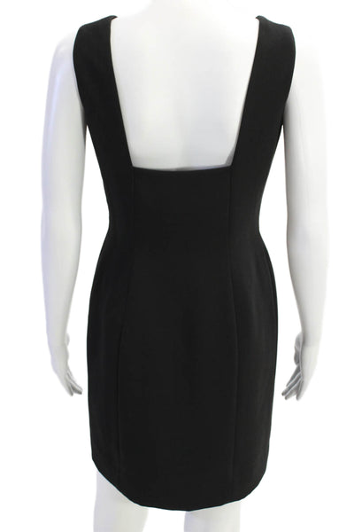 Tahari Womens Scoop Neck Sleeveless Lace Trim Dress Black Size 04