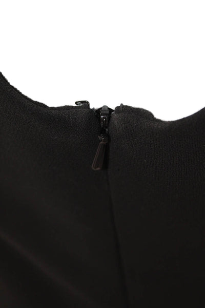 Tahari Womens Scoop Neck Sleeveless Lace Trim Dress Black Size 04