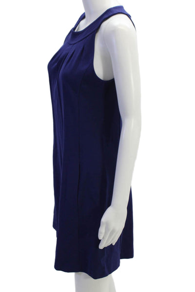 Searle Womens Textured Sleeveless Round Neck Mini Dress Navy Size 04