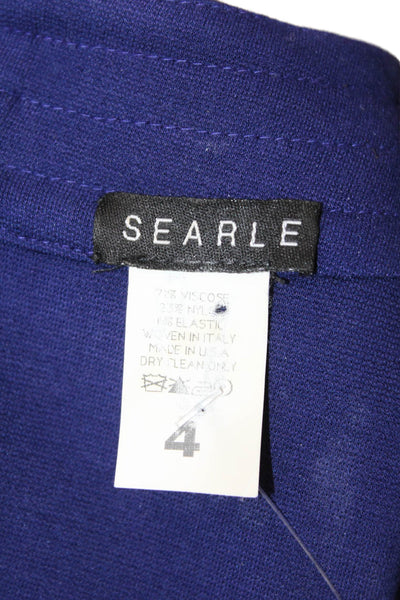 Searle Womens Textured Sleeveless Round Neck Mini Dress Navy Size 04