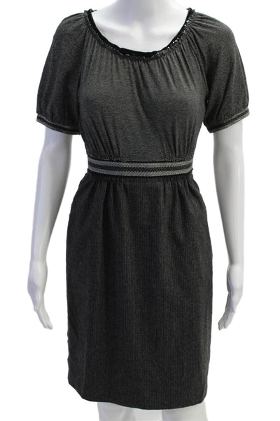 Philosophy di Alberta Ferretti Womens Wool Short Sleeve Dress Gray Size S
