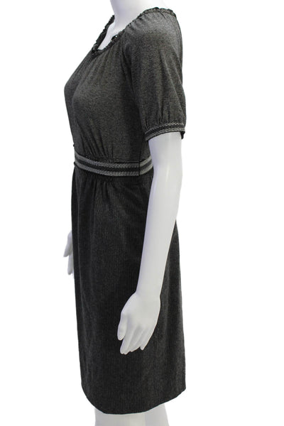 Philosophy di Alberta Ferretti Womens Wool Short Sleeve Dress Gray Size S