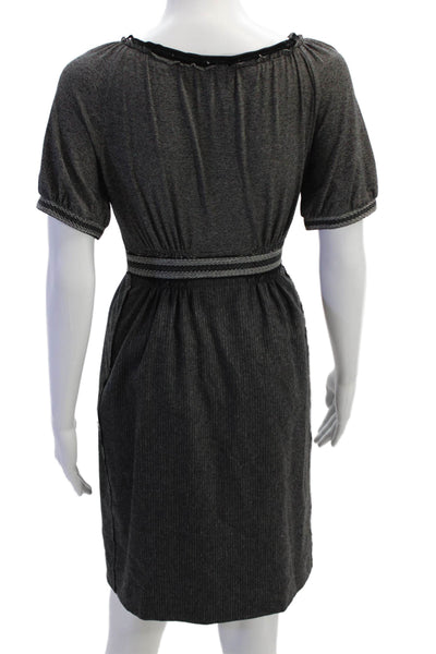 Philosophy di Alberta Ferretti Womens Wool Short Sleeve Dress Gray Size S