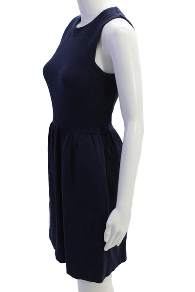 Madewell Womens Cotton Scoop Neck Sleeveless Shift Dress Navy Size XS