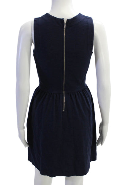 Madewell Womens Cotton Scoop Neck Sleeveless Shift Dress Navy Size XS
