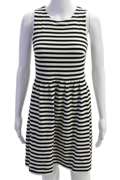 Madewell Womens Cotton Scoop Neck Striped Sleeveless Shift Dress Black Sz XS