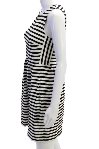 Madewell Womens Cotton Scoop Neck Striped Sleeveless Shift Dress Black Sz XS