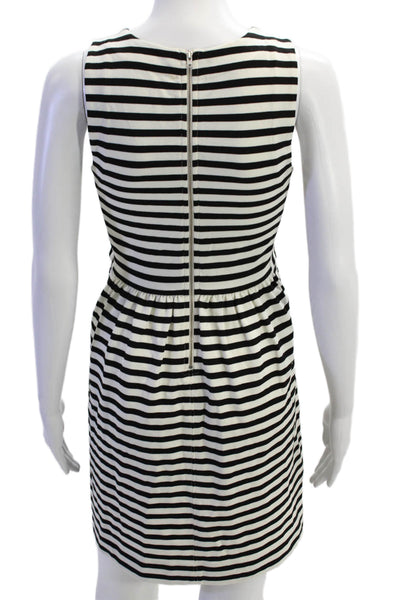 Madewell Womens Cotton Scoop Neck Striped Sleeveless Shift Dress Black Sz XS