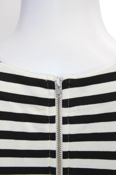 Madewell Womens Cotton Scoop Neck Striped Sleeveless Shift Dress Black Sz XS