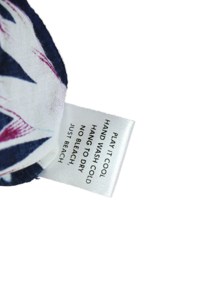 Walker & Wade Womens Floral Ruffle Neck Sleeveless Shift Dress Blue Size S