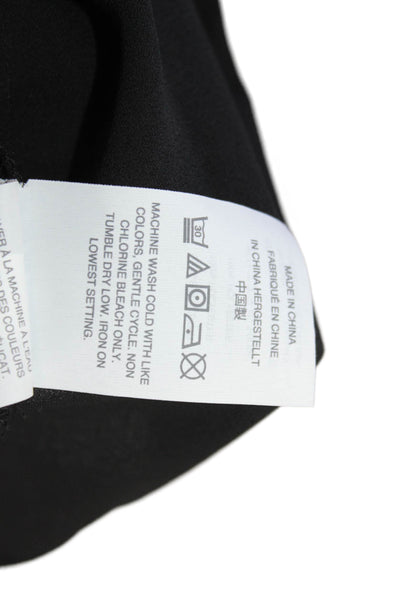 J Crew Womens V-neck Ruffle Detail Sleeveless Blouse Top Solid Black Size 4P
