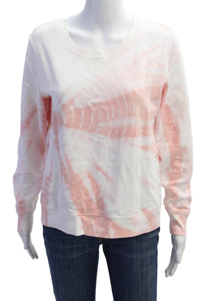 J Crew Womens Cotton Tie Dye Crew Neck Long Sleeve Sweatshirt Orange Size S