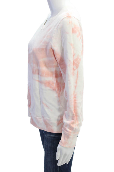 J Crew Womens Cotton Tie Dye Crew Neck Long Sleeve Sweatshirt Orange Size S