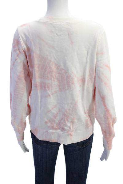 J Crew Womens Cotton Tie Dye Crew Neck Long Sleeve Sweatshirt Orange Size S