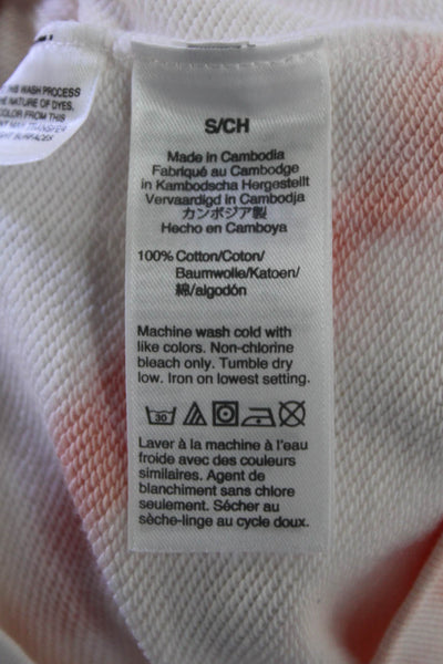 J Crew Womens Cotton Tie Dye Crew Neck Long Sleeve Sweatshirt Orange Size S