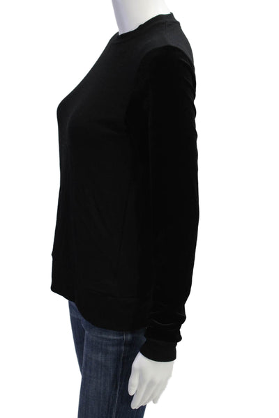 Beyond Yoga Womens Velvet Color Block Crew Neck Pullover Sweatshirt Black Sz XS