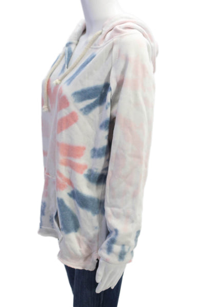 Ocean Drive Womens Cotton Tie Dye Long Sleeve Hoodie Top Orange Size S