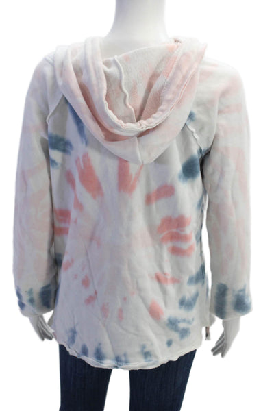 Ocean Drive Womens Cotton Tie Dye Long Sleeve Hoodie Top Orange Size S