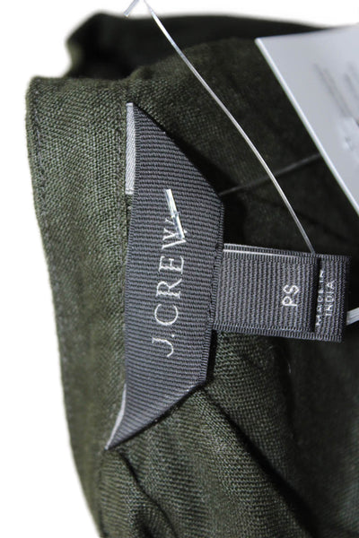 J Crew Womens Cotton Eyelet Scoop Neck Long Sleeve Blouse Top Green Size PS