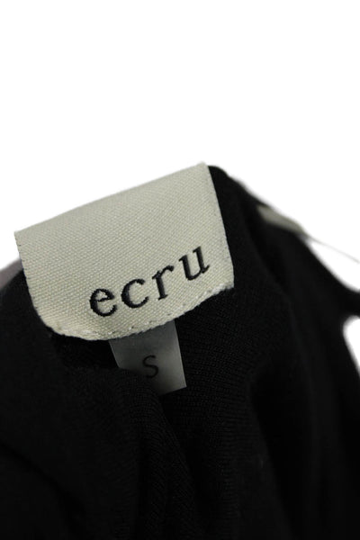 Ecru Womens Scoop Neck Leather Knit Mixed Media Tank Top Black Size Small