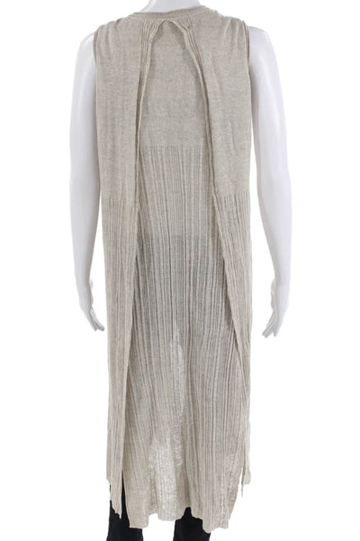 Curio Womens Open Front Side Slit Ribbed Knit Cardigan Sweater Vest Gray Size XS