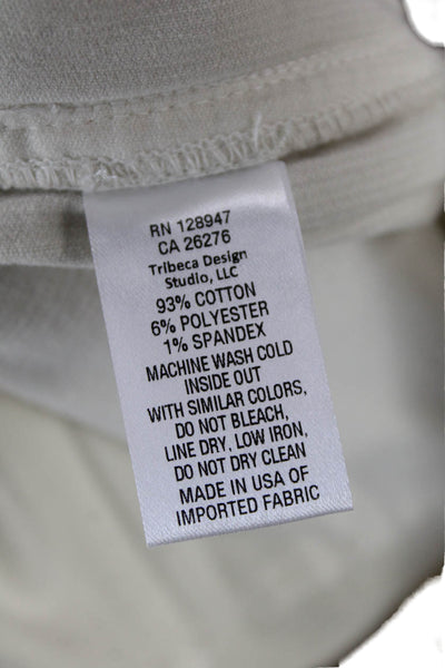 Nili Lotan Womens Cotton Corduroy High Waisted Pants White Size Cream Size 00