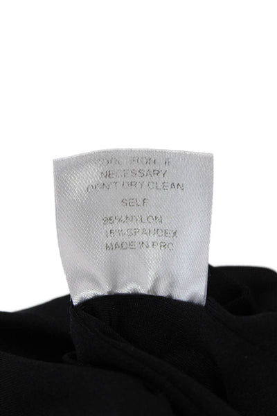 Meshki Womens Square Neck Spaghetti Strap Crop Top Black Size M