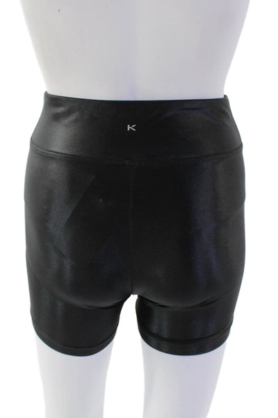 Koral Women's Fitted Midrise Workout Biker Shorts Black Size S