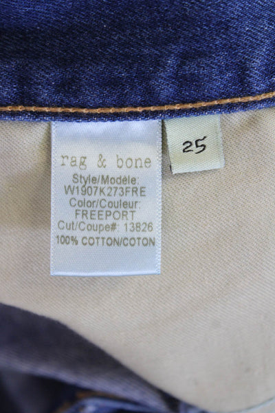 Rag & Bone Women's Midrise Distress Medium Wash Cut-Off Shorts Size 25