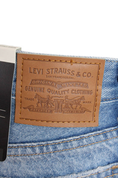 Levis Women Cropped Straight Jeans Light Blue Mid Rise Size 26