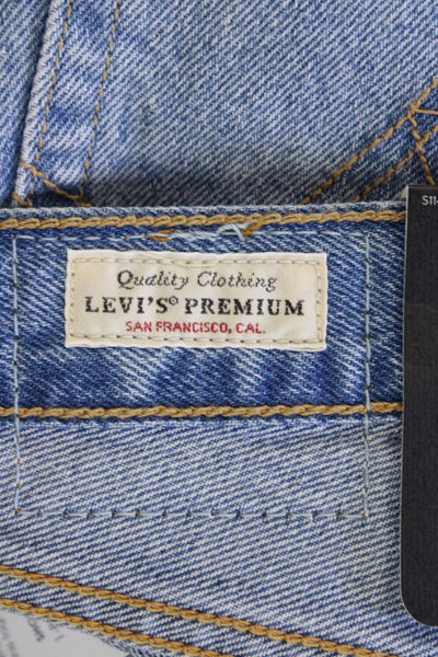 Levis Women Cropped Straight Jeans Light Blue Mid Rise Size 26