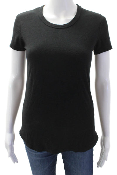 Standard James Perse Women's Short Sleeves Basic T-Shirt  Black Size 1