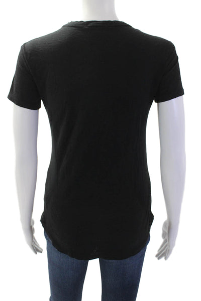Standard James Perse Women's Short Sleeves Basic T-Shirt  Black Size 1