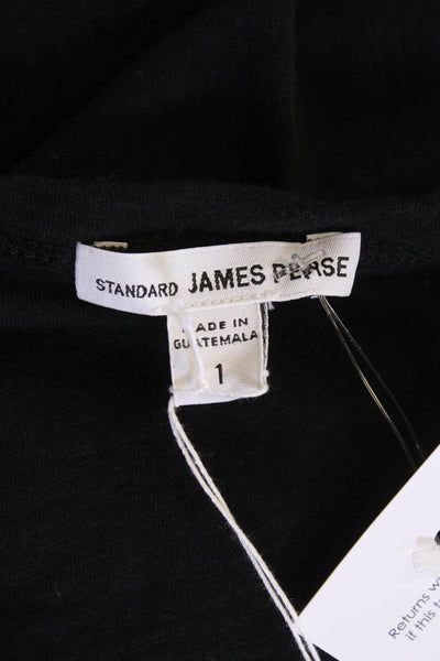 Standard James Perse Women's Short Sleeves Basic T-Shirt  Black Size 1