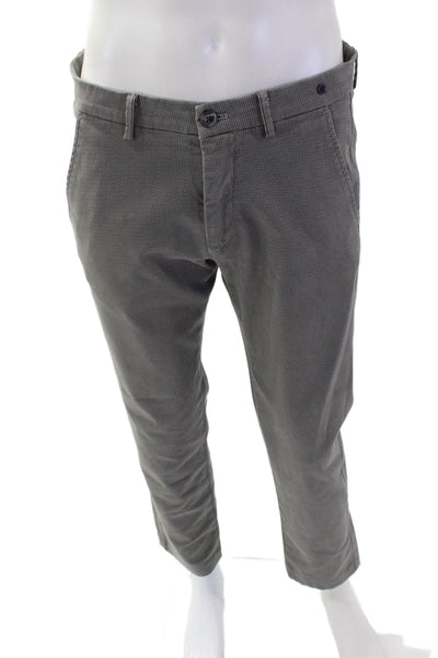 Masons Men's Button Closure Flat Front Straight Leg Dress Pants Gray Size 48