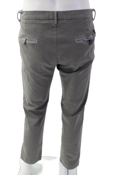 Masons Men's Button Closure Flat Front Straight Leg Dress Pants Gray Size 48