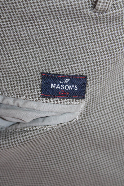 Masons Men's Button Closure Flat Front Straight Leg Dress Pants Gray Size 48