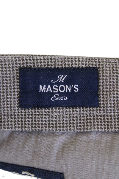 Masons Men's Button Closure Flat Front Straight Leg Dress Pants Gray Size 48