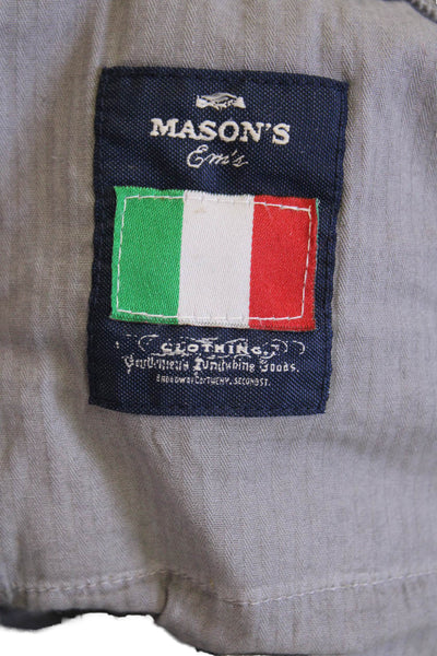 Masons Men's Button Closure Flat Front Straight Leg Dress Pants Gray Size 48