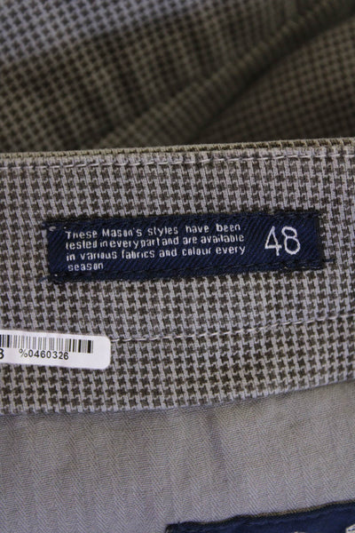 Masons Men's Button Closure Flat Front Straight Leg Dress Pants Gray Size 48