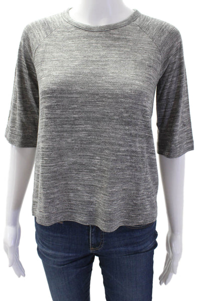 Rag & Bone Jean Womens Round Neck Half Sleeve Basic Shirt Gray Size XS